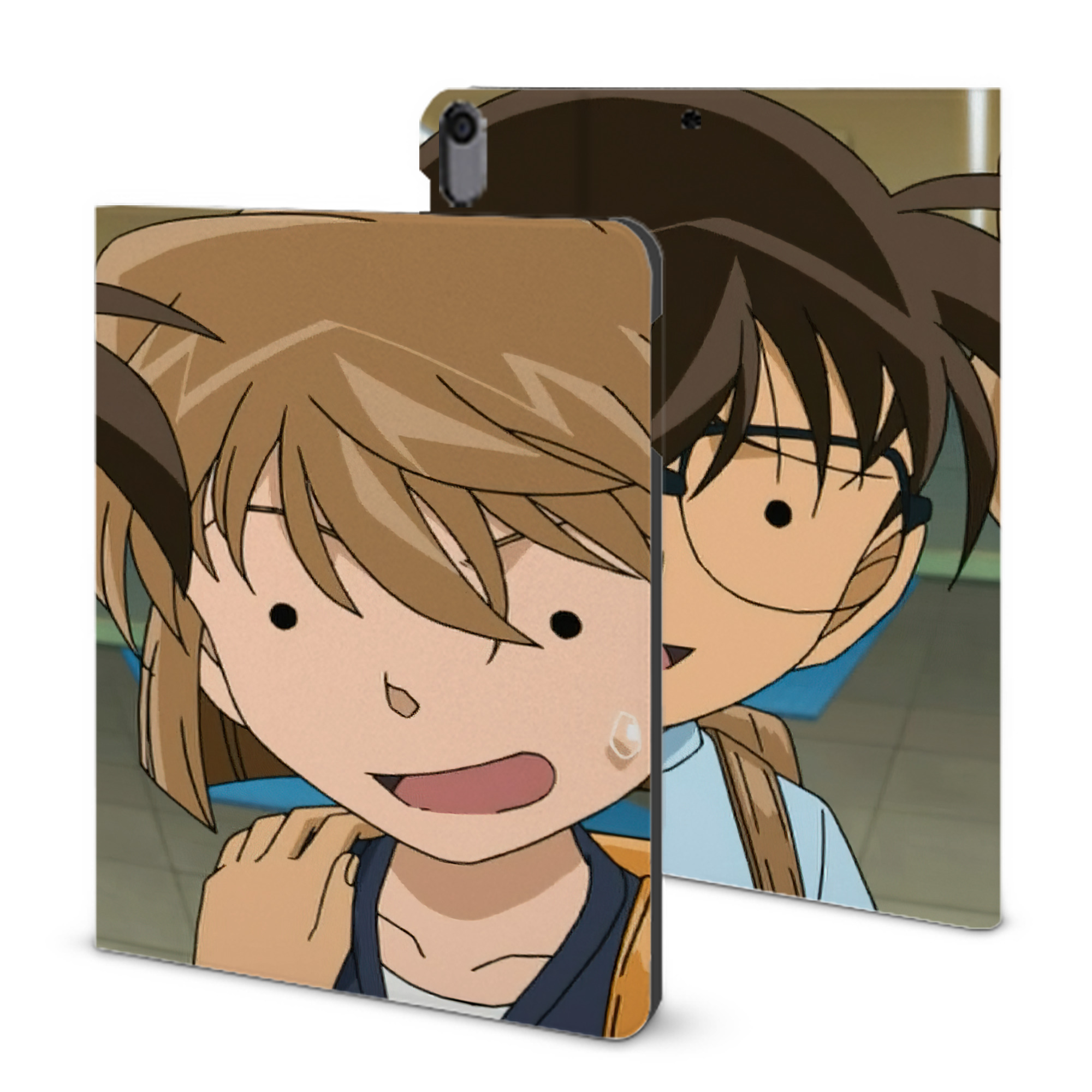（画像用） 名探偵コナン Detective Conan IPad ケース ブック型 PUレザー TPU 耐衝撃 軽量 薄型 ペン収納なし 全面保護 IPad 各モデル対応